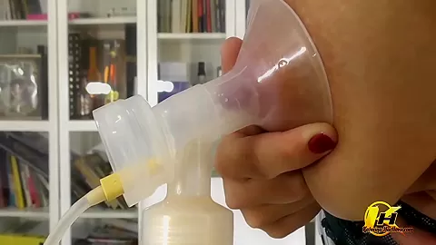 Join My In Office When I Use Pump Breast For Milking My Tits 5 Min