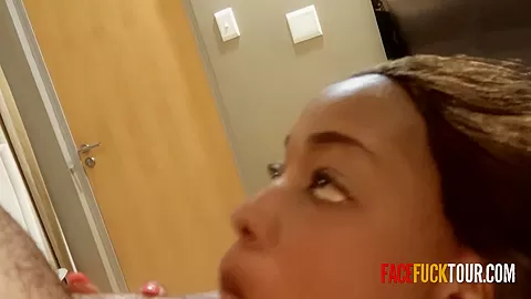 Black slutty masseuse interracial throatpie by white tourist cock