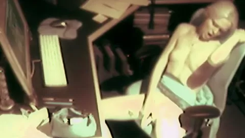 Office slut masturbating with dildo