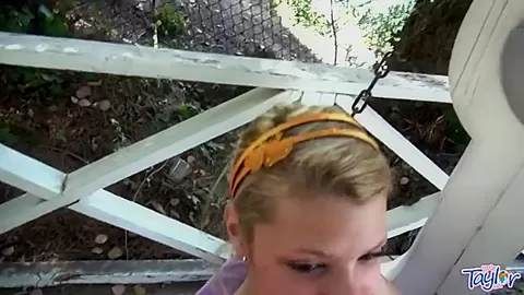 Petite solo blonde teen 18+ fondles herself