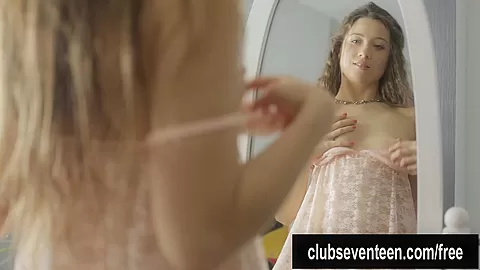 Small titted teen 18+ Magda toying pussy