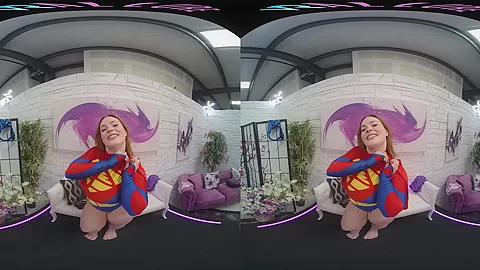 Curvy redhead shoves her pussy in your face then masturbates in VR