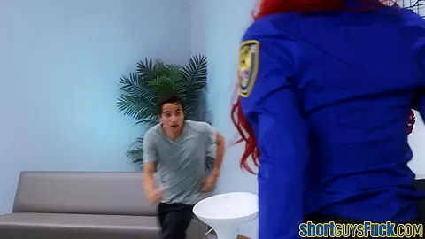 Bigtit ginger police riding short bf in sensual couple