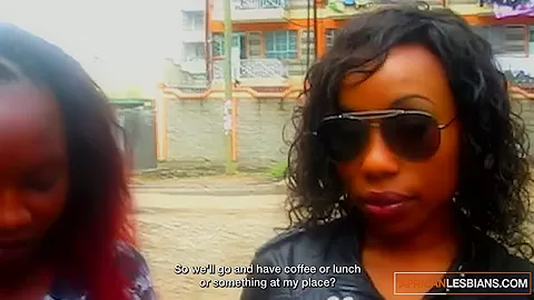 Ghanian lesbian coworkers head home for tit fuck and muffdiving