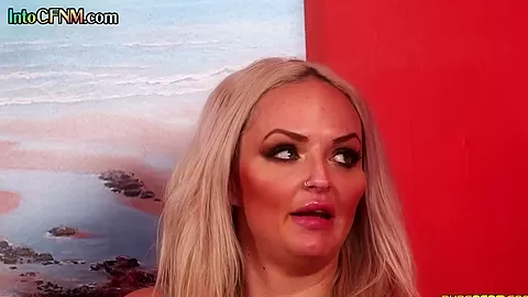 British CFNM femdom gals jerk cock in group handjob