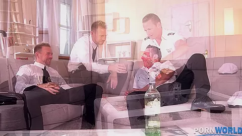 2 Pilots, 1 Stewardess: Hardcore Double Penetration in Hotel! - PornWorld