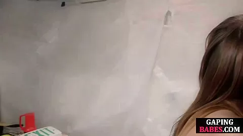 Anal gaping dyke assfucked in threesome with strapon