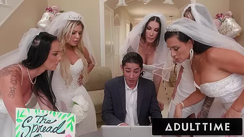ADULT TIME - Big Titty MILF Brides Discipline Big Dick Wedding Planner With INSANE REVERSE GANGBANG!