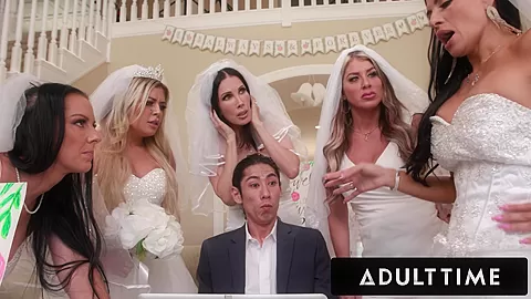 ADULT TIME - Big Titty MILF Brides Discipline Big Dick Wedding Planner With INSANE REVERSE GANGBANG!