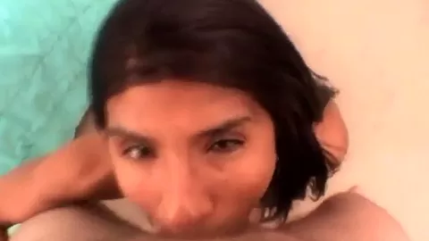 Petite ebony teen 18+ slut sucking on dick