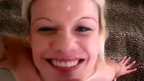 Sexy POV blonde sucks on hard cock