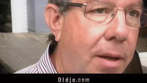 Cute teen 18+ is sucking old man-s dong poison