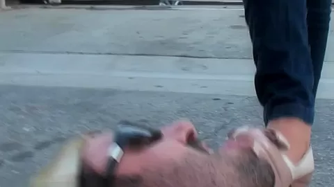 Homeless guy takes on humiliation for cash