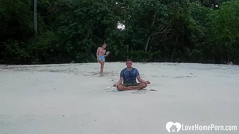 Meditation on the beach ended with a blowjob