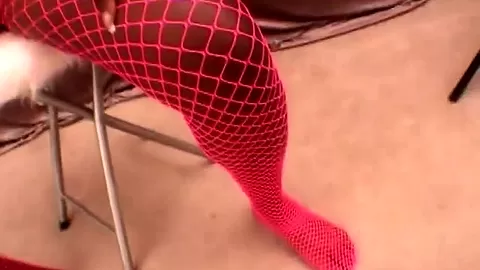 Stockinged busty ebony teen 18+ goes down on dick