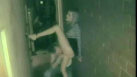 Hot Couple Blowjob and Fucking back of club