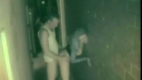Hot Couple Blowjob and Fucking back of club