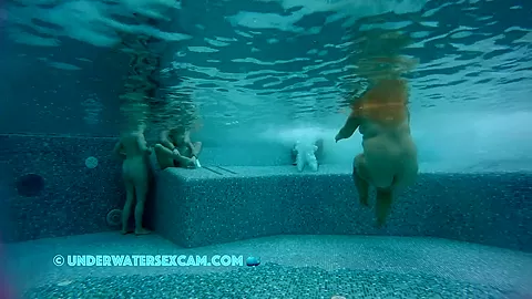 Naked Women Of Different Ages In The Sauna Pool