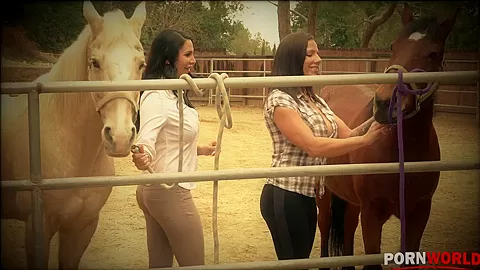 Busty Barnyard - Two Lesbian Bombshells Cram Their Twats - PornWorld