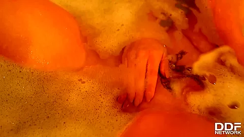 British Big Tits Babe in Soap and Candle Wax Bath - PornWorld