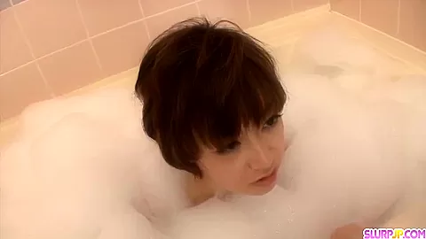 Soapy cock sucking home experience for nude Akina - More at Slurpjp.com