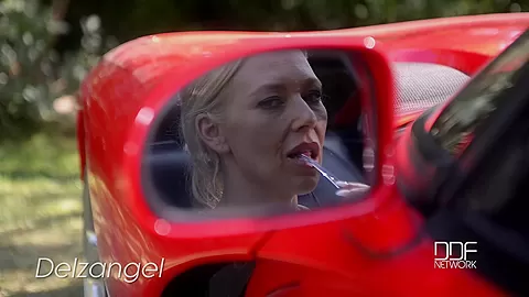 Airbags On The Hood: Busty Blonde's Big Tits Exposed! - PornWorld