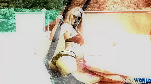 A MILF and her Magic Wand - Poolside Pussy Play - PornWorld