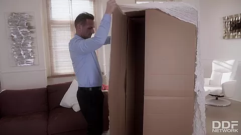 Blonde Babe in a Box - PornWorld
