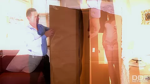 Blonde Babe in a Box - PornWorld