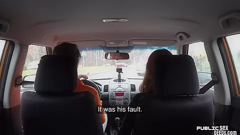 UK beauty blowing and getting nailed after driving lesson