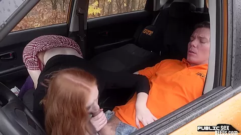UK beauty blowing and getting nailed after driving lesson