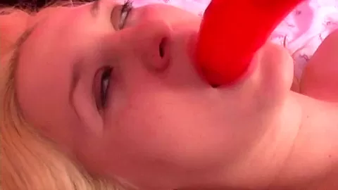 teen 18+ Blonde Masturbate Pussy with Dildo and Sex toy