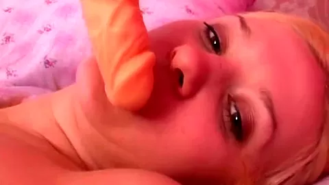 teen 18+ Blonde Masturbate Pussy with Dildo and Sex toy