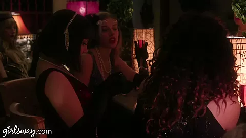 GIRLSWAY - Vintage Ladies Gets Wild In Front Of Everyone On The Bar Of The Speakeasy