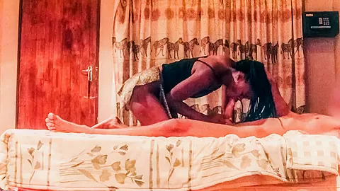 Young Zulu Babe Sucks Massive White Cock in Interracial Real Sex