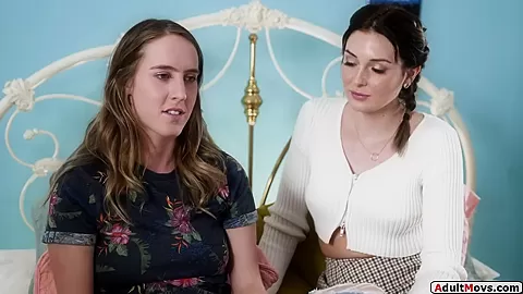 Busty brunette confesses feelings to bff and they lick pussy