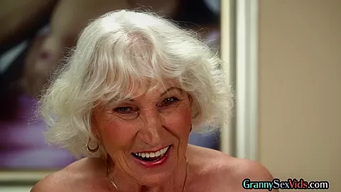 Hairy pussy granny enjoy in a young stud sex company