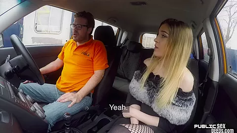 Cardriving Brit babe pounded by tutor before sucking POV