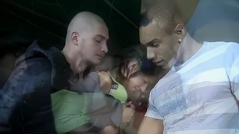 Sexy breasty babe in double penetration
