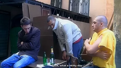 Avid double penetration gang group sex