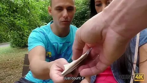 HUNT4K. Adorable girl Liliane becomes slut because BF sells her for cash