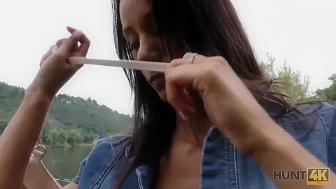 HUNT4K. Adorable girl Liliane becomes slut because BF sells her for cash