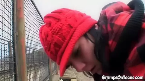 Fuck teen 18+ bangs oldie in public