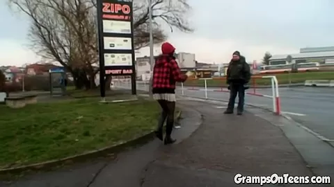 Fuck teen 18+ bangs oldie in public