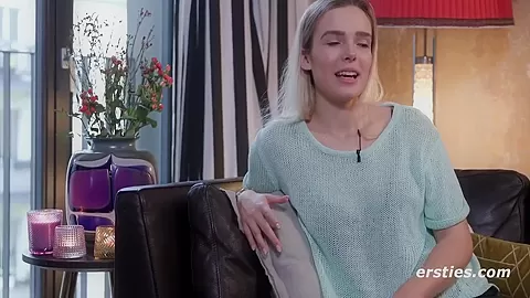 Sandy Pampers Her Shaved Pussy With A Dildo