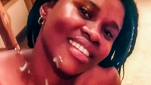 South african teen 18+ ebony waitress gets heavy cumshot facial