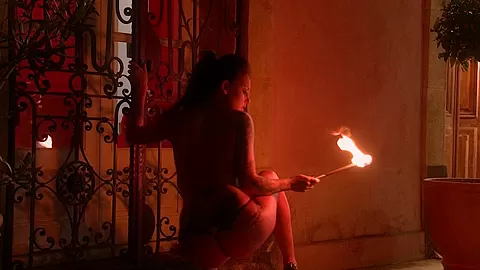 Flaming Hot Pussy: Sexy Pyromaniac Plays With Fire - PornWorld
