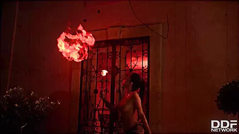 Flaming Hot Pussy: Sexy Pyromaniac Plays With Fire - PornWorld