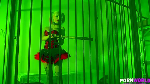 Cosplay Gets Kinky - Blonde Fingers Herself Behind Bars - PornWorld