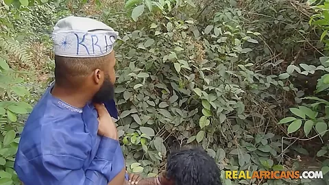 African Amateur Party Couple Sneaks Off For Outdoor Public BJ